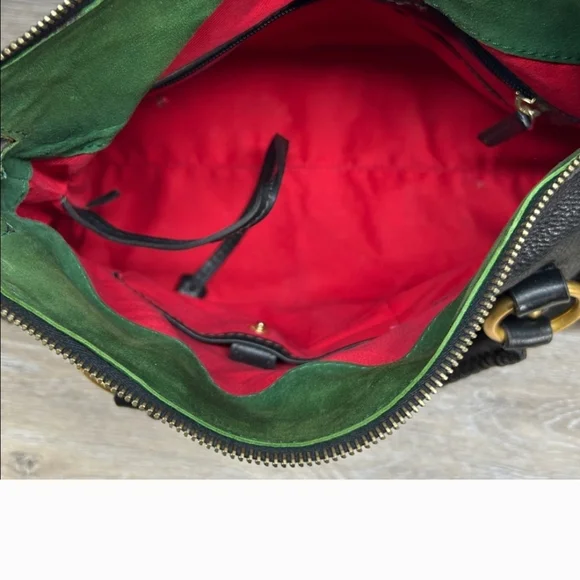 Dooney And Bourke Black Florentine Leather Tassel Satchel Handbag - Picture 3 of 8